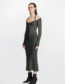 Dion Lee Column Corset Dress Shadow Green Size M / Au 10 for rent on The Volte - image 1