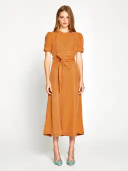 Alice McCall Eyes on You Midi Dress Brown Size 8 for rent on The Volte - image 1