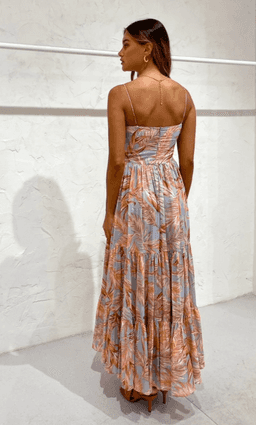Bec & Bridge Miami Palm Tier Midi Dress sz 8
