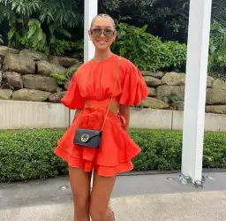 Aje Gracious Mini Dress Saffron Orange Size 6 