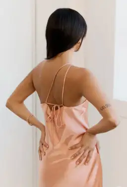 Third Form Crush Bias One Shoulder Midi Dress Guava Peach Size 10 for rent on The Volte - image 3