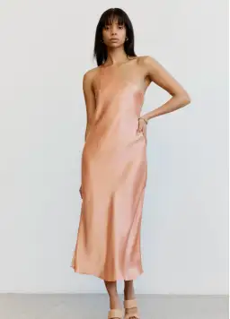 Third Form Crush Bias One Shoulder Midi Dress Guava Peach Size 10 for rent on The Volte - image 1