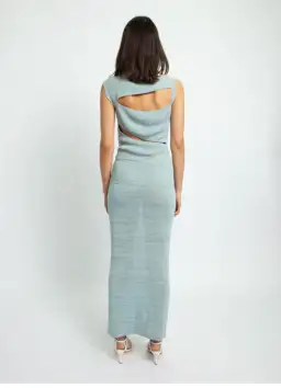 Christopher Esber Slashed Knit Dress Ice Blue Size XXS/AU 4 for rent on The Volte - image 3
