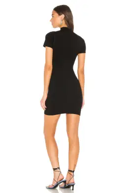  Alexander Wang Logo-print Fitted Mini Dress Black Size 8 for rent on The Volte - image 2