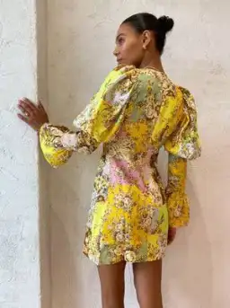 Alemais Matilde Puff Sleeve Mini Dress Multi Size 6 for rent on The Volte - image 3