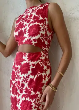 Sir the Label Cinta Cut Out Midi Dress Valentina Floral Print Size 3 / AU 12 for rent on The Volte - image 4