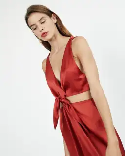 Nanushka Regina Dress Size Red XS/Au 6  for rent on The Volte - image 2