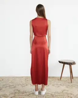 Nanushka Regina Dress Size Red XS/Au 6  for rent on The Volte - image 4