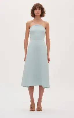 Dion Lee Concave Crepe Strapless Midi Dress Seafoam Size 8