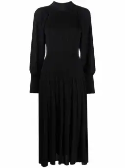 Zimmermann Long Sleeve Pleated Midi Dress Black Size 0 / Au 8 for rent on The Volte - image 3
