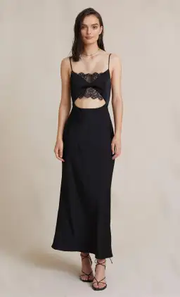 Bec & Bridge Valerie Midi Dress Black Size 8
