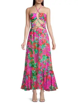 Patbo Gabi Cutout Floral Maxi Dress Size XS/ AU 6