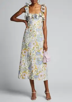 Zimmermann Super Eight Frilled Midi Dress in Blue Meadow

Size 2 / AU 12