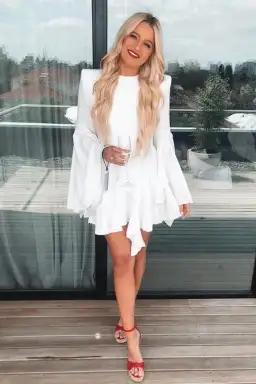 Alex Perry Ridgley Dress White Size 10 for rent on The Volte - image 1