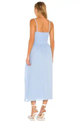 Faithfull the Brand Nolie Midi Dress Sky Blue Size 10 for rent on The Volte - image 2