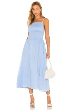 Faithfull the Brand Nolie Midi Dress Sky Blue Size 10 for rent on The Volte - image 1