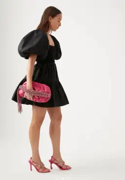 Aje Casa Puff Mini Dress Black Size 8 for rent on The Volte - image 2