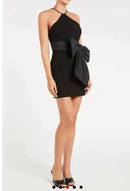 Rebecca Vallance Grace Bow Mini Dress Black Size 10 for rent on The Volte - image 2