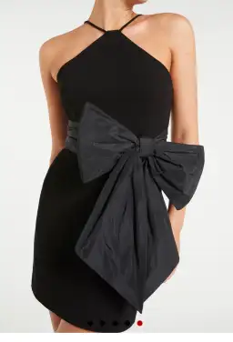 Rebecca Vallance Grace Bow Mini Dress Black Size 10 for rent on The Volte - image 4
