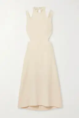 Dion Lee Tie Back Cut Out Crepe Midi Dress Cream Size M/Au 10 for rent on The Volte - image 3