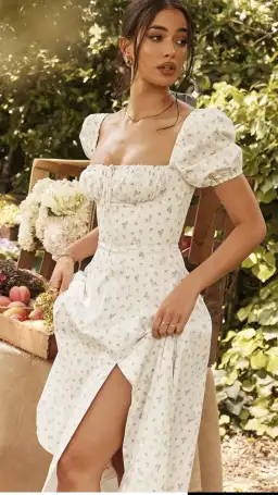 House of CB Tallulah Midi Dress White Floral Size M / Au 10 for rent on The Volte - image 2