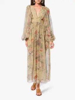 Zimmermann Melody Wrap Maxi Dress Floral Size 1/Au 10