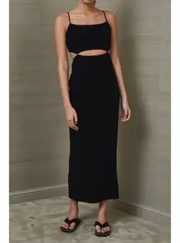 Bec & Bridge Faye Midi Dress Black Size AU 6