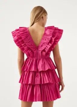 Aje Rhythmic Frilled Mini Dress Pink Size 6 / XS for rent on The Volte - image 3