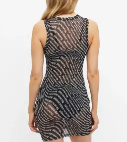 Alexander Wang Mesh Logo Dress Black Size XS/AU 6 for rent on The Volte - image 3
