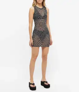 Alexander Wang Mesh Logo Dress Black Size XS/AU 6 for rent on The Volte - image 1