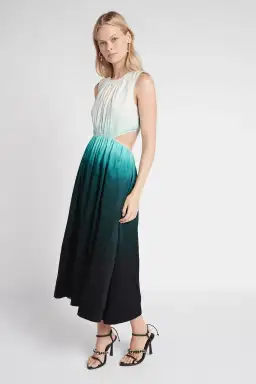 AJE Cosmos Cut Out Midi Dress Teal Ombre Size 12 for rent on The Volte - image 3