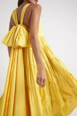 AJE Solstice Tiered Maxi Dress Daisy Yellow Size 10 for rent on The Volte - image 2