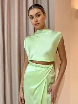 Ginia Indy Skirt and Top in Lime Size 10 for rent on The Volte - image 1