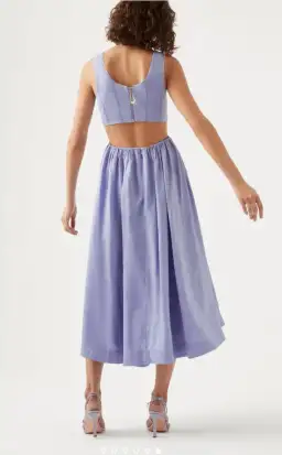 Aje Virginie Cut Out Midi Dress Purple Size 12 / L for rent on The Volte - image 3