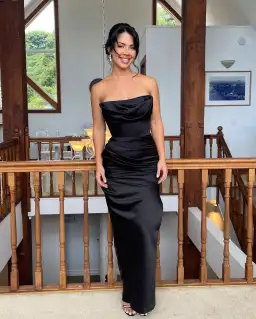 House of CB Adrienne Strapless Corset Maxi Dress Black Size S / Au 8 