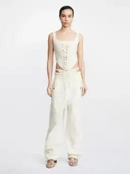 Dion Lee Laced Utility Corset Top Unbleached White Size 10 for rent on The Volte - image 1