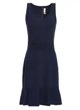 Michael Kors Fluted Crepe Knit Dress Navy Size 12 for rent on The Volte - image 3