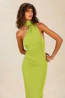 Misha Nicollette Slinky Jersey Midi Dress Green Size 10/M for rent on The Volte - image 2