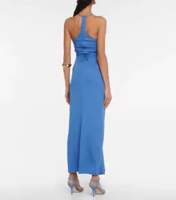 Christopher Esber Multi Panel Disconnect Ruched Halter Dress Blue Size 10 for rent on The Volte - image 2