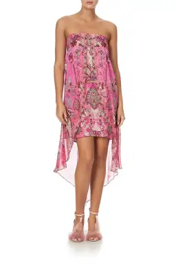 Camilla Strapless Overlayer Mini Dress Palisades Paisley Size S / Au 8  for rent on The Volte - image 1