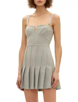 Dion Lee Column Pleated Mini Dress Green Size 8 for rent on The Volte - image 2