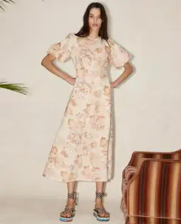 Alémais Philomena Midi Dress Print Size 12 