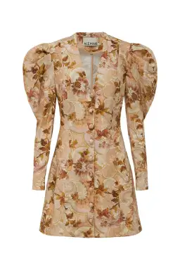 Alemais Phillipa Puff Sleeve Mini Dress Floral Size 10 for rent on The Volte - image 2