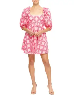 Acler Perry Mini Dress Pink Print Size 10