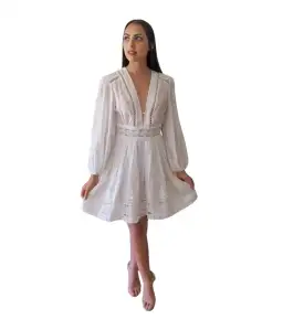 Zimmermann Realm Embroidered Panel Dress White Size 8 for rent on The Volte - image 1