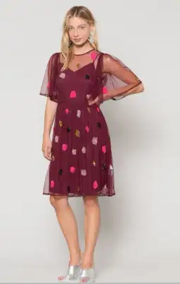 Gorman Claire Embellished Dress Red Beaded Size 8 for rent on The Volte - image 2