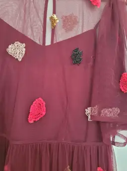 Gorman Claire Embellished Dress Red Beaded Size 8 for rent on The Volte - image 4