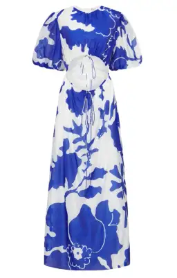 Sir the Label Vivi Puff Sleeve Maxi Dress Size Blue Print 2/Au 10 for rent on The Volte - image 4