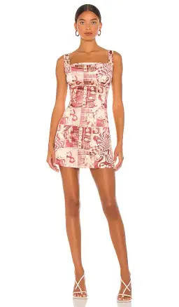 Miaou Wanted Ginger Mini Dress Print Size S/Au 8