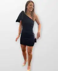 Rebecca Vallance Hamptons Bow Mini Dress Navy Size 10 for rent on The Volte - image 7